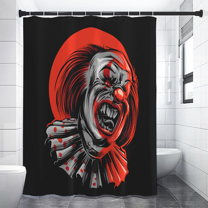 Evil Clown Print Shower Curtain