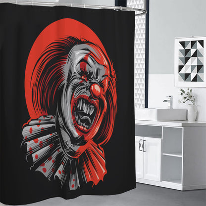 Evil Clown Print Shower Curtain
