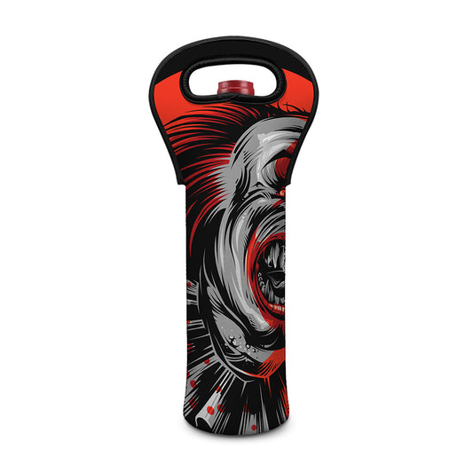 Evil Clown Print Single Neoprene Wine Tote
