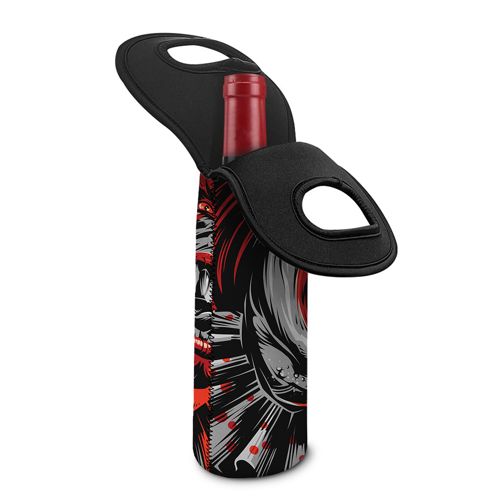 Evil Clown Print Single Neoprene Wine Tote