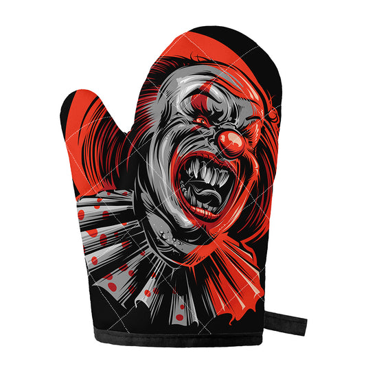 Evil Clown Print Single Oven Mitt