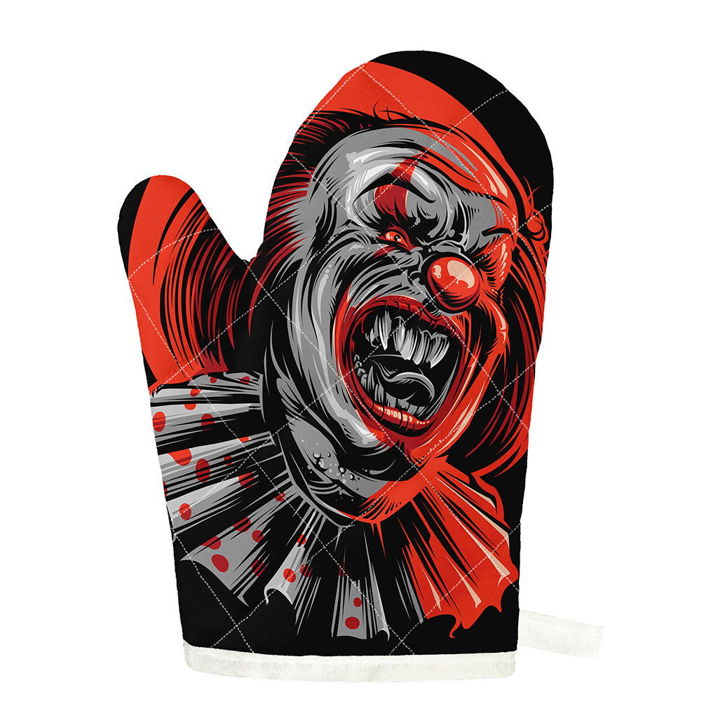Evil Clown Print Single Oven Mitt