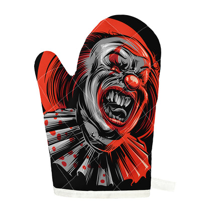 Evil Clown Print Single Oven Mitt