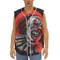Evil Clown Print Sleeveless Baseball Jersey