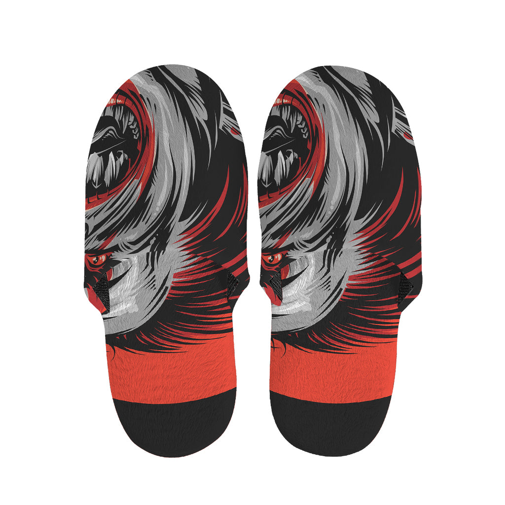 Evil Clown Print Slippers
