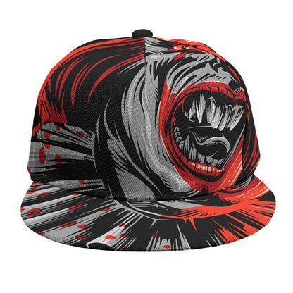 Evil Clown Print Snapback Cap