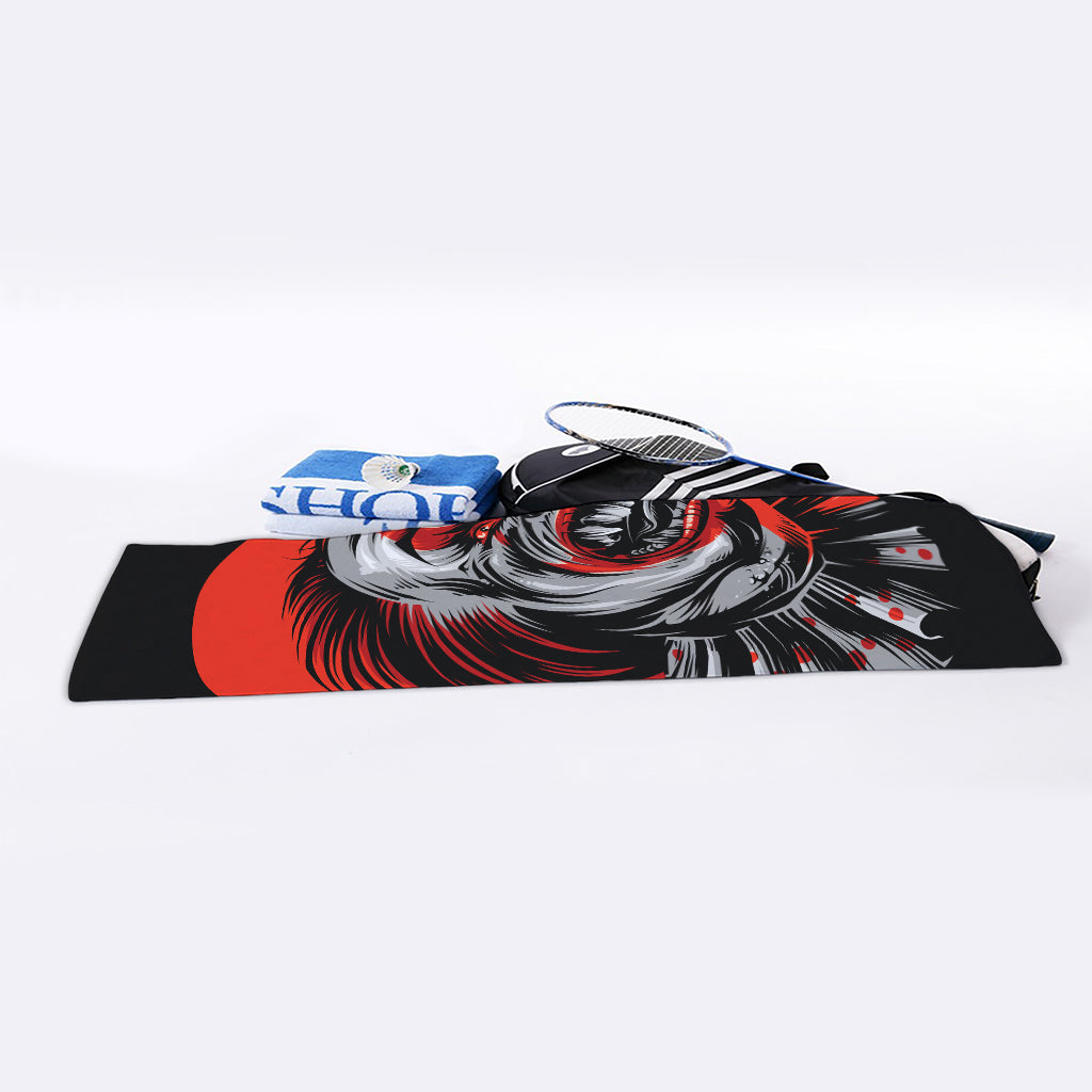 Evil Clown Print Sports Towel
