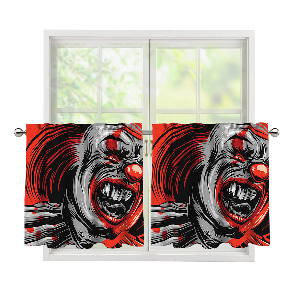 Evil Clown Print Tier Curtains