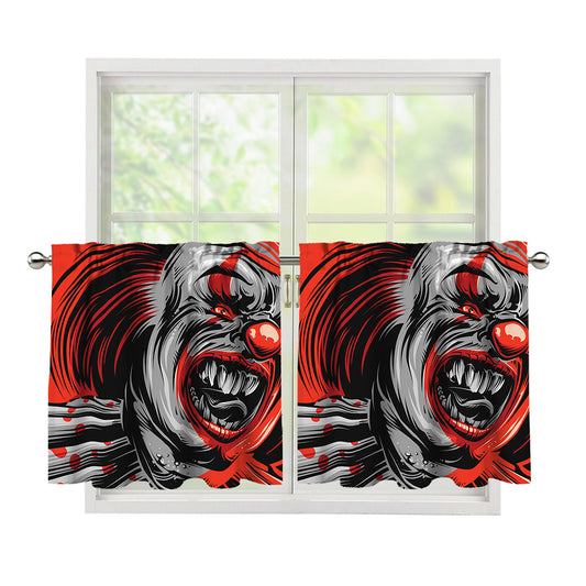 Evil Clown Print Tier Curtains