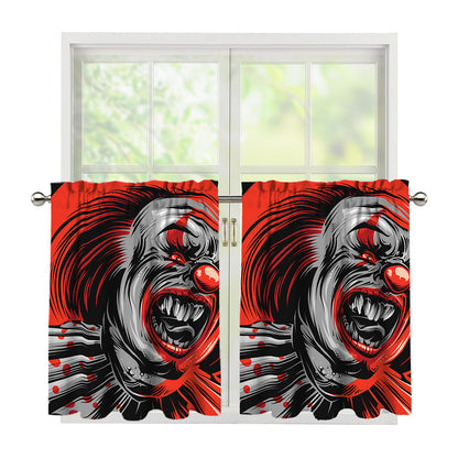 Evil Clown Print Tier Curtains