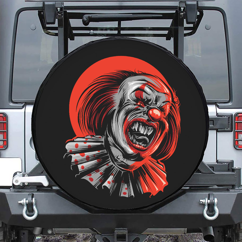 Evil Clown Print Tire Cover