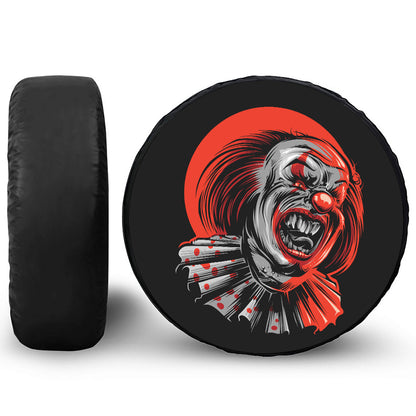 Evil Clown Print Tire Cover