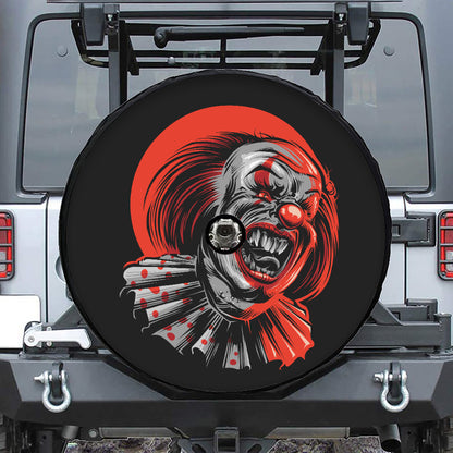 Evil Clown Print Tire Cover With Camera Hole