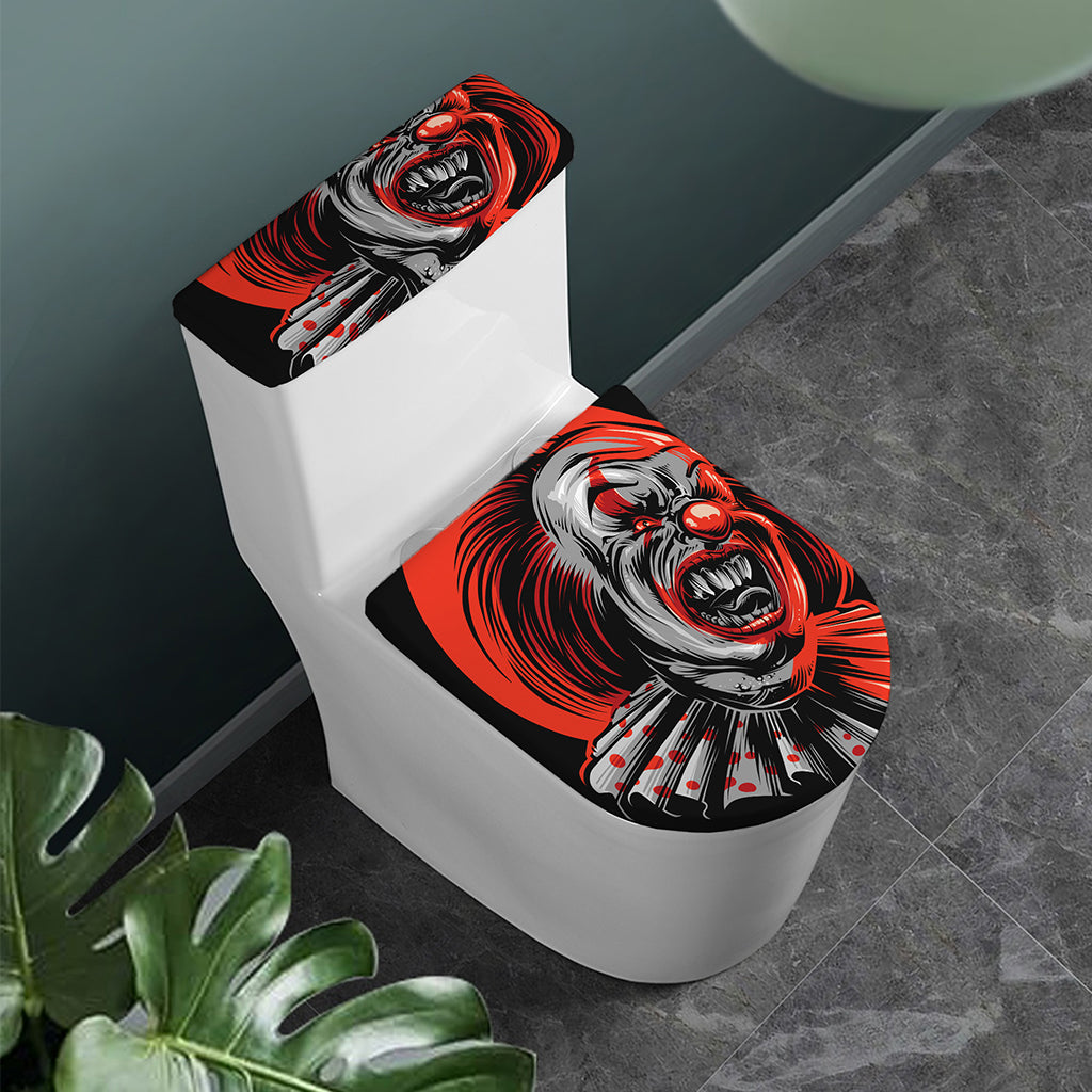 Evil Clown Print Toilet Lid And Tank Cover Set
