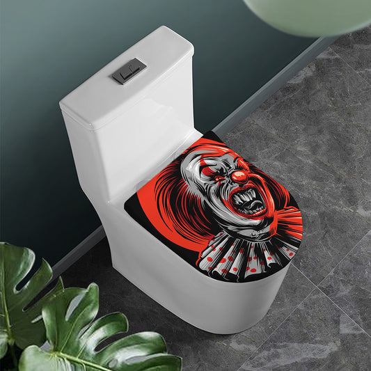 Evil Clown Print Toilet Lid Cover