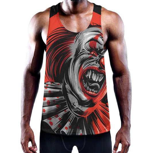 Evil Clown Print Training Tank Top