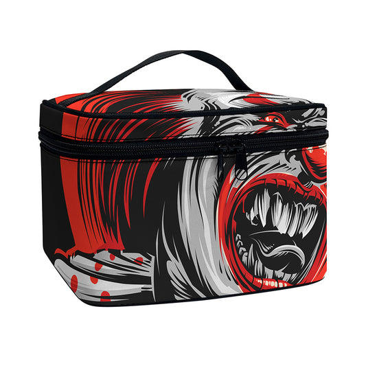 Evil Clown Print Travel Makeup Bag