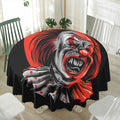 Evil Clown Print Waterproof Round Tablecloth