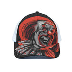 Evil Clown Print White Mesh Trucker Cap