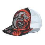 Evil Clown Print White Mesh Trucker Cap