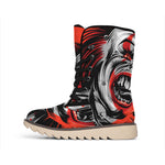 Evil Clown Print Winter Boots