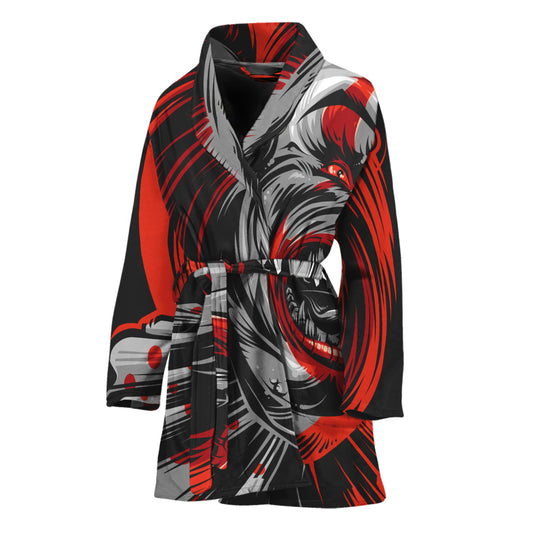 Evil Clown Print Women's Bathrobe