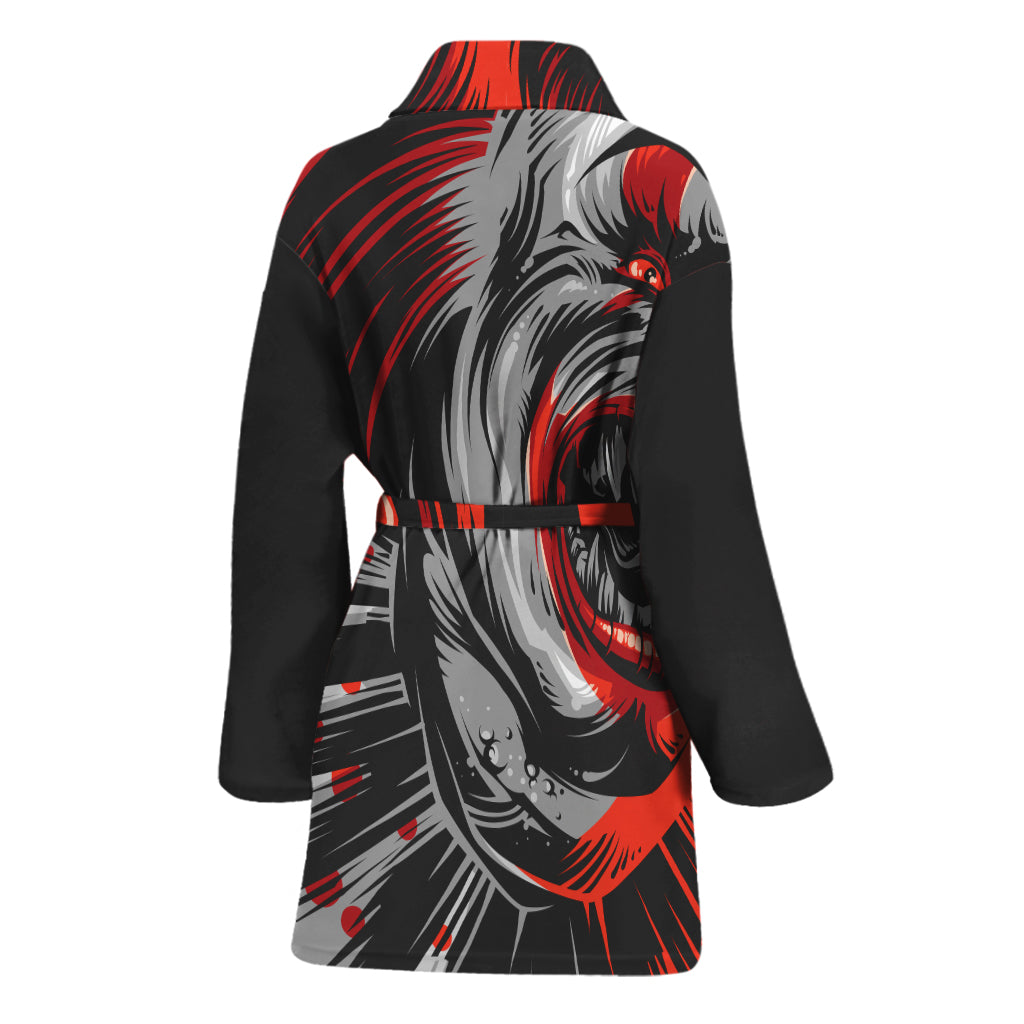 Evil Clown Print Women's Bathrobe
