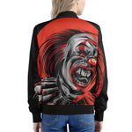 Evil Clown Print Women's Bomber Jacket