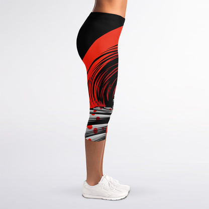 Evil Clown Print Women's Capri Leggings