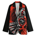 Evil Clown Print Women's Cotton Blazer