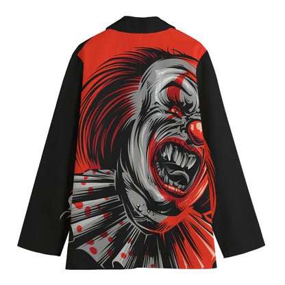 Evil Clown Print Women's Cotton Blazer