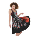 Evil Clown Print Sleeveless Knee Length Dress