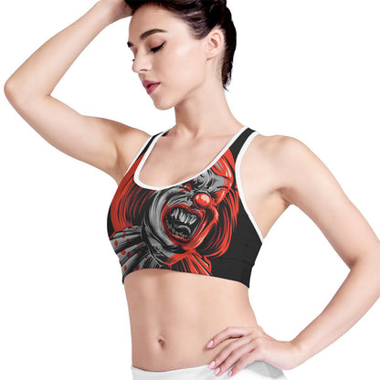 Evil Clown Print Women's Sports Bra