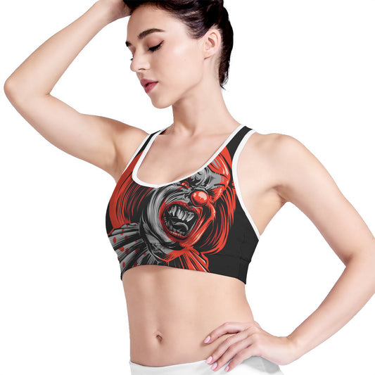 Evil Clown Print Women's Sports Bra