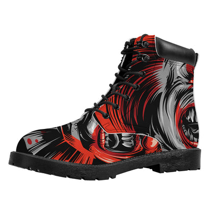 Evil Clown Print Work Boots