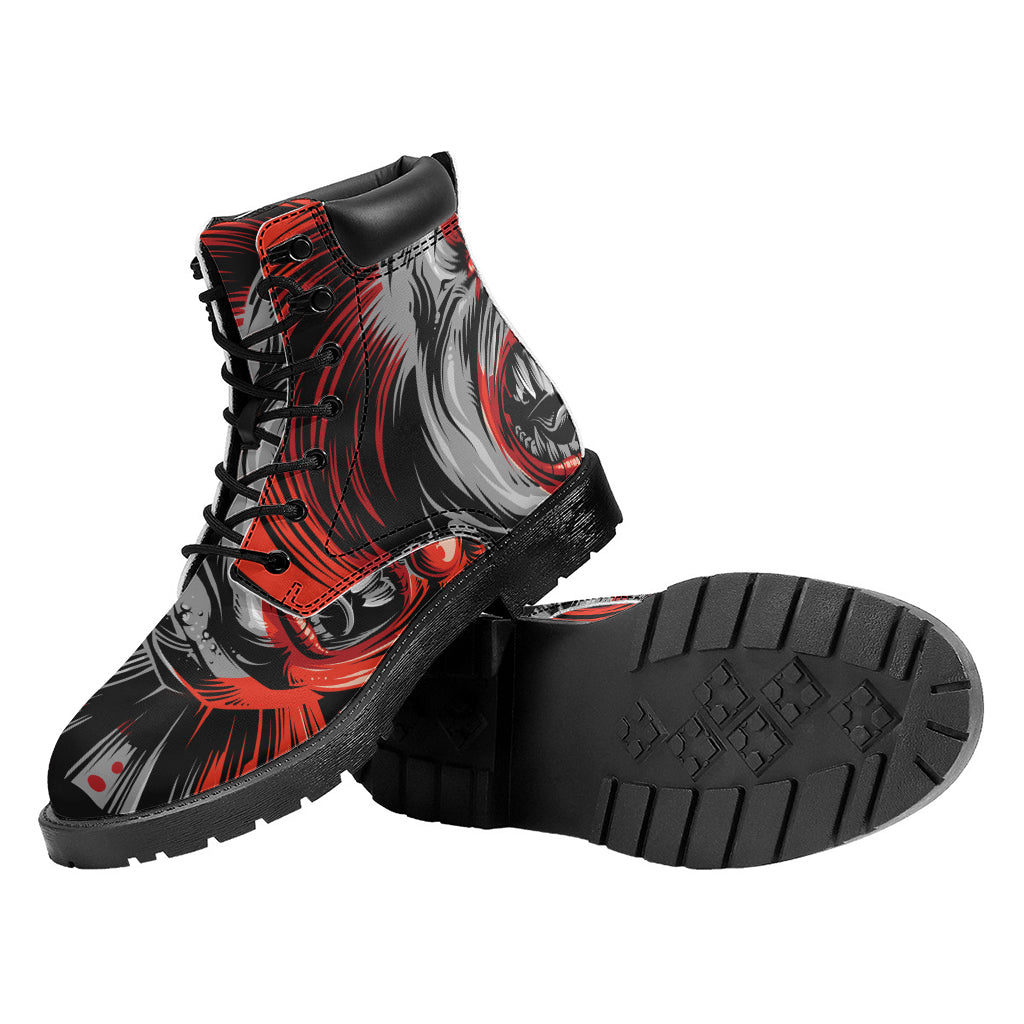 Evil Clown Print Work Boots