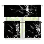 Evil Samurai Mask Print 3 Piece Kitchen Curtains
