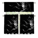 Evil Samurai Mask Print 3 Piece Kitchen Curtains