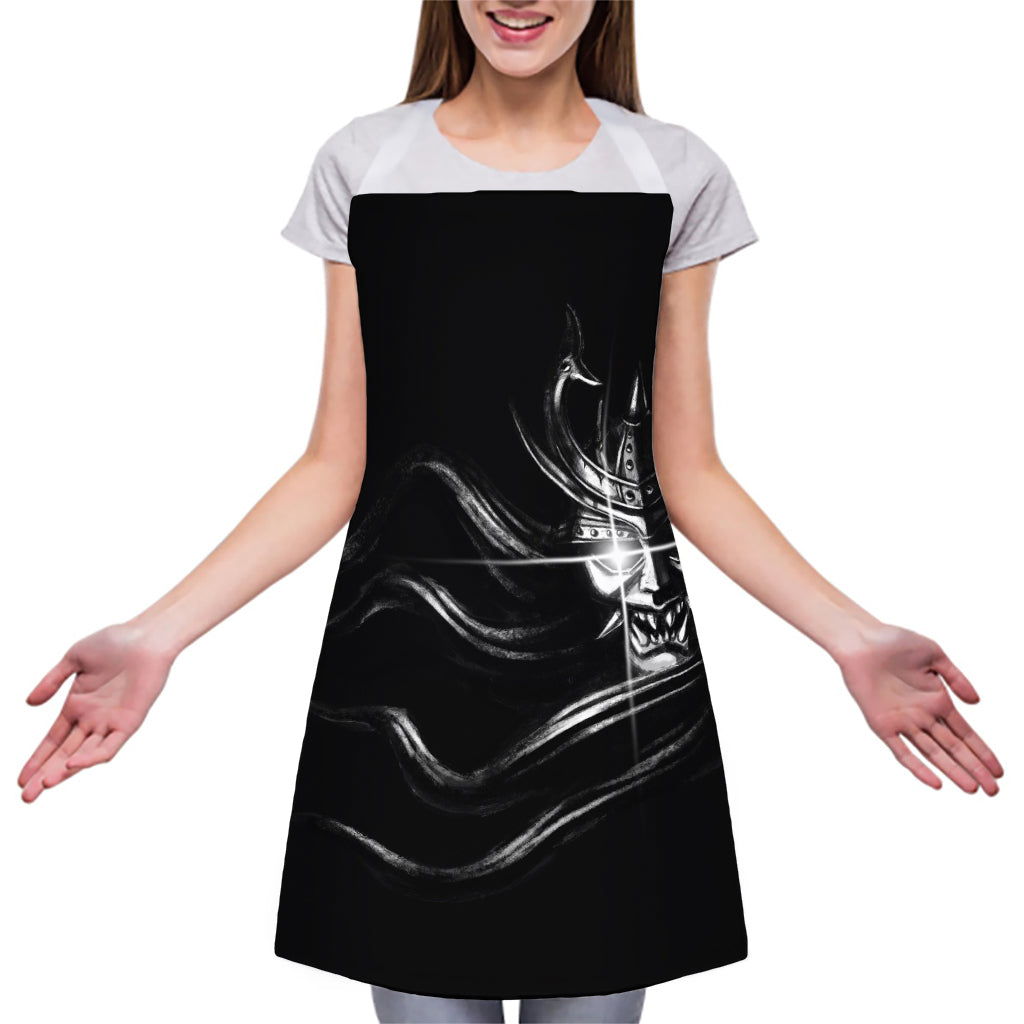 Evil Samurai Mask Print Adjustable Apron