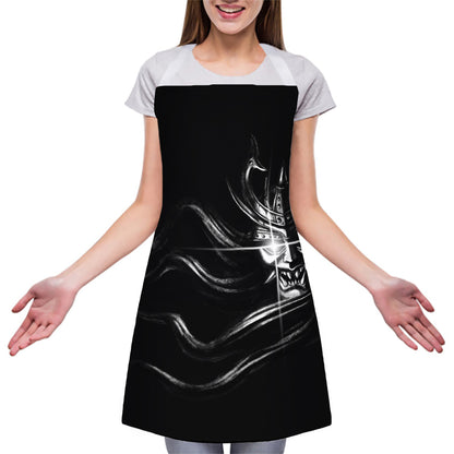 Evil Samurai Mask Print Adjustable Apron