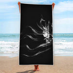 Evil Samurai Mask Print Beach Towel