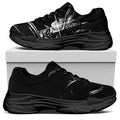 Evil Samurai Mask Print Black Chunky Shoes