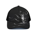 Evil Samurai Mask Print Black Mesh Trucker Hat