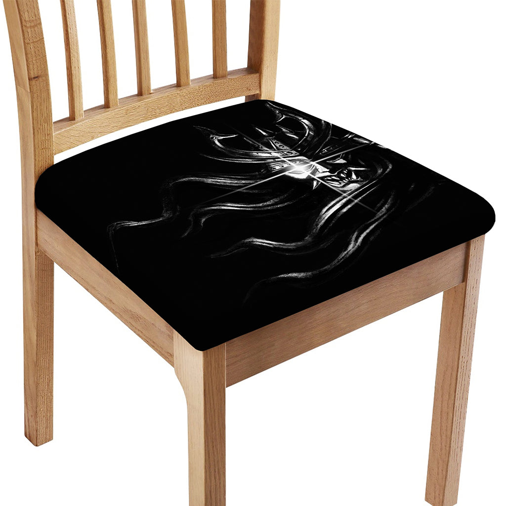 Evil Samurai Mask Print Chair Cushion Cover