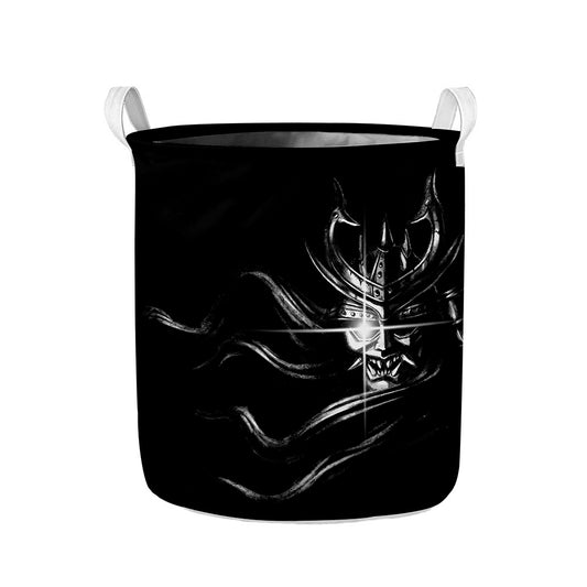 Evil Samurai Mask Print Collapsible Laundry Basket
