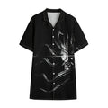 Evil Samurai Mask Print Cotton Hawaiian Shirt