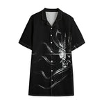 Evil Samurai Mask Print Cotton Hawaiian Shirt