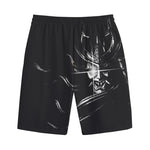 Evil Samurai Mask Print Cotton Shorts