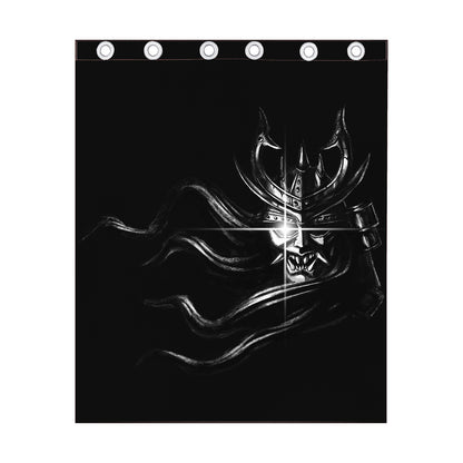 Evil Samurai Mask Print Curtain