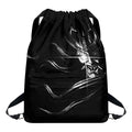 Evil Samurai Mask Print Drawstring Backpack